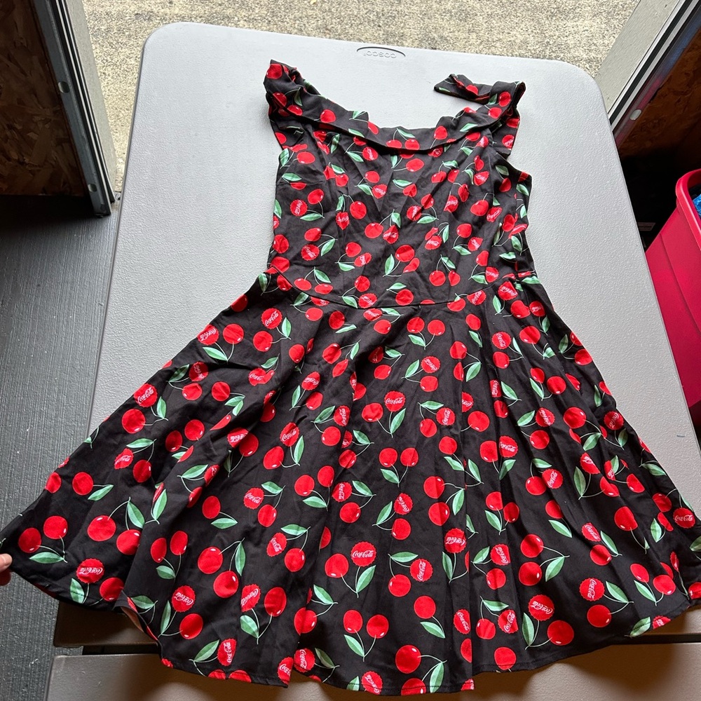 Pin up  new Black Dress with Red Cherry Design